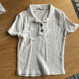 Collared crop style top Pull&Bear